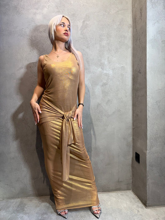 NETA DRESS GOLD - Vesta Donna