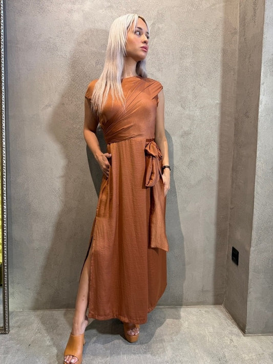 STELLA DRESS BROWN - Vesta Donna