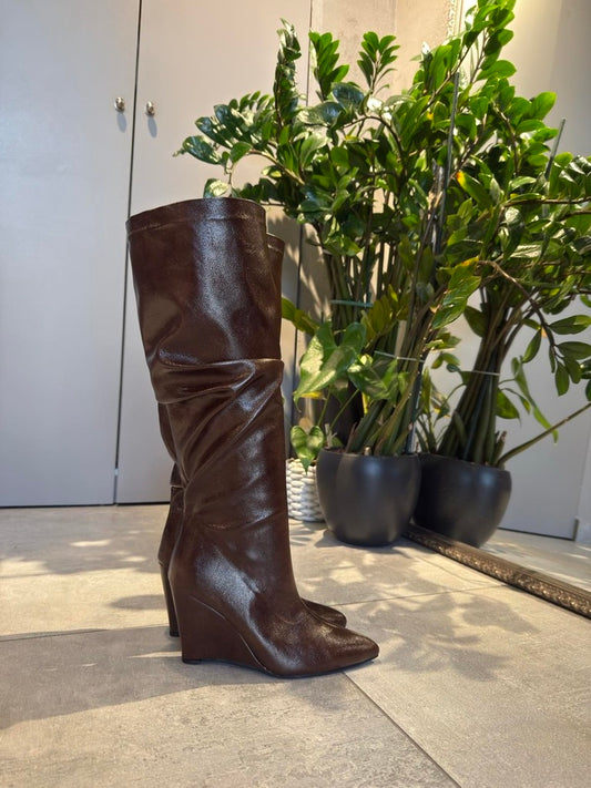 BELINDA KNEE HIGH BOOTS BROWN