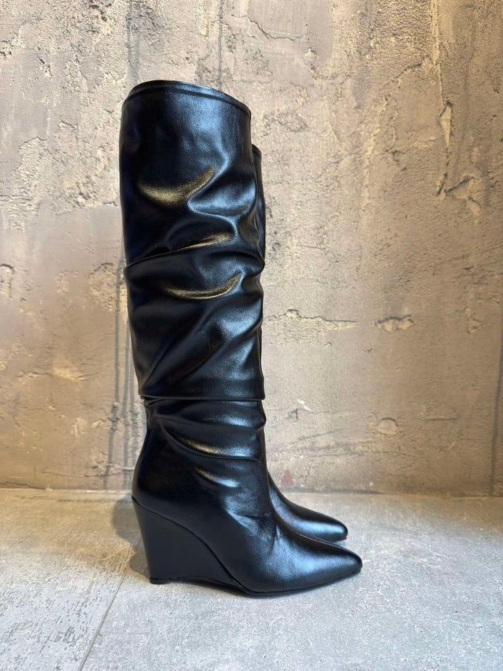 BELINDA KNEE HIGH BOOTS BLACK