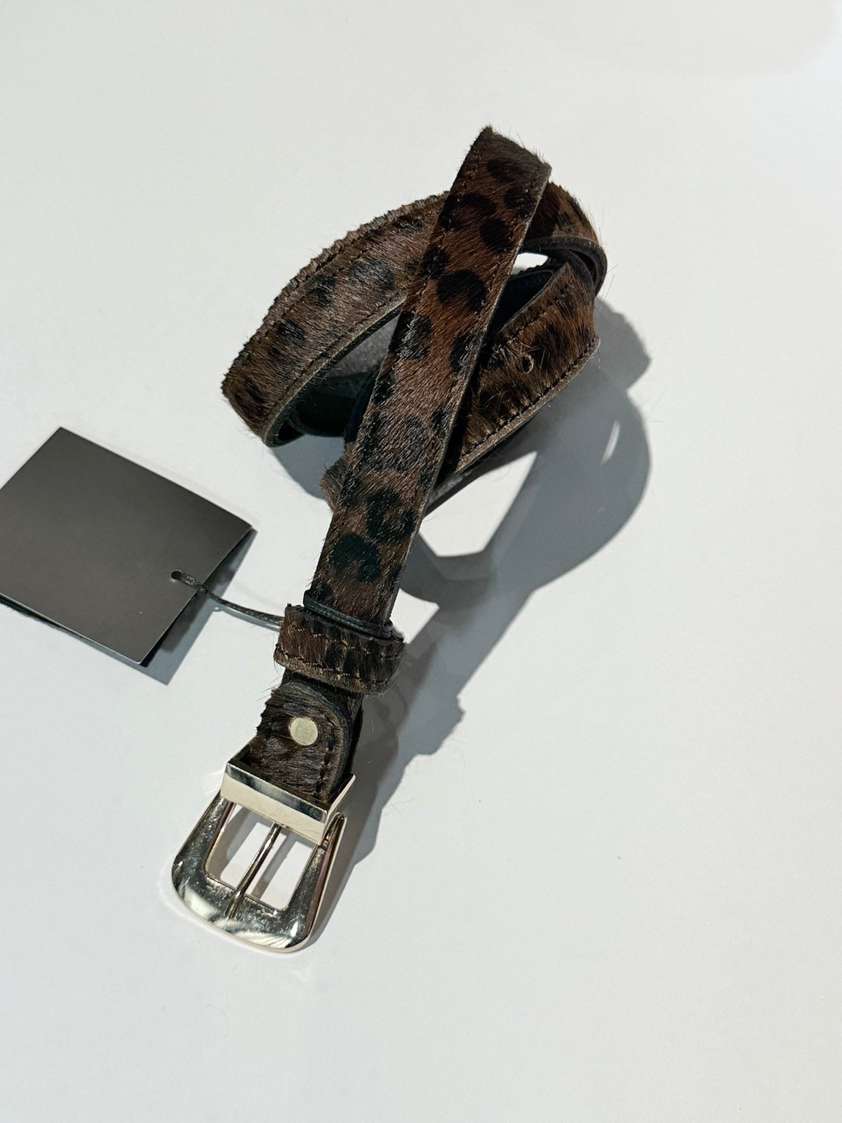 ANIMAL PONYSKIN BELT BROWN GOLD
