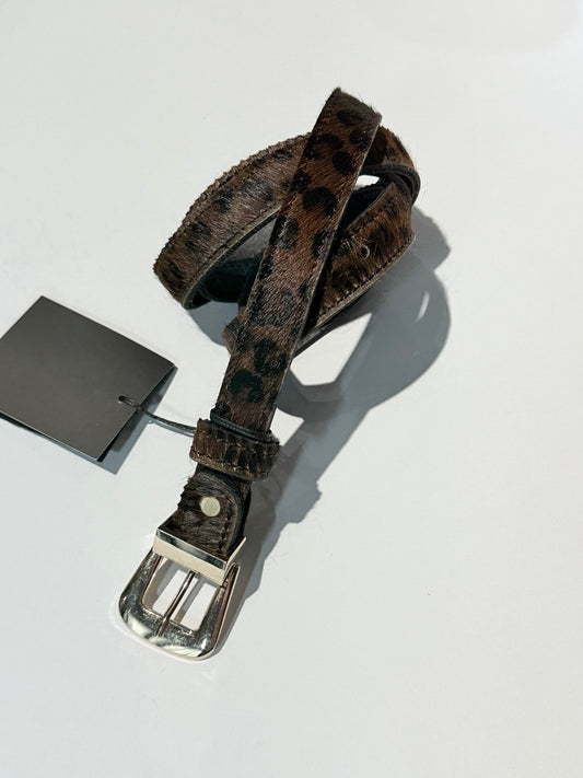 ANIMAL PONYSKIN BELT BROWN GOLD