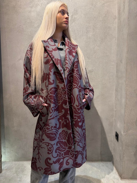 SCARLET LONG COAT BORDEAUX