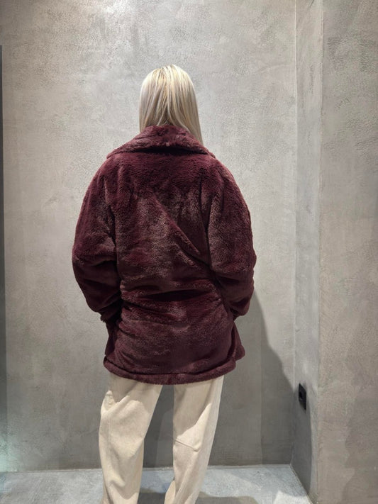 FELICE ECO FUR COAT BORDEAUX
