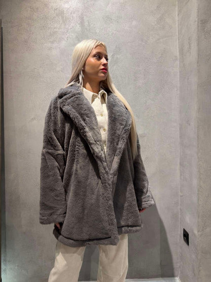 FELICE ECO FUR COAT GREY