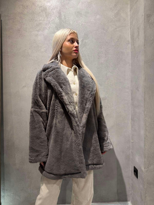 FELICE ECO FUR COAT GREY