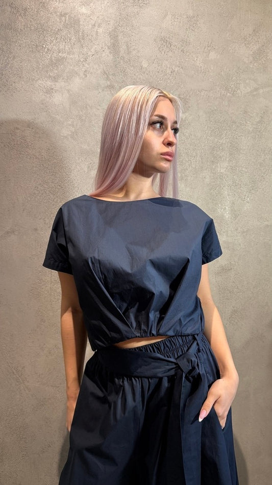 SANDRA CROP TOP DARK BLUE