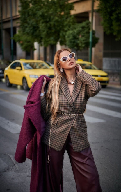 JESSIE TEDDY COAT BORDEAUX