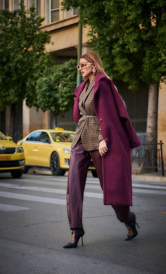 JESSIE TEDDY COAT BORDEAUX