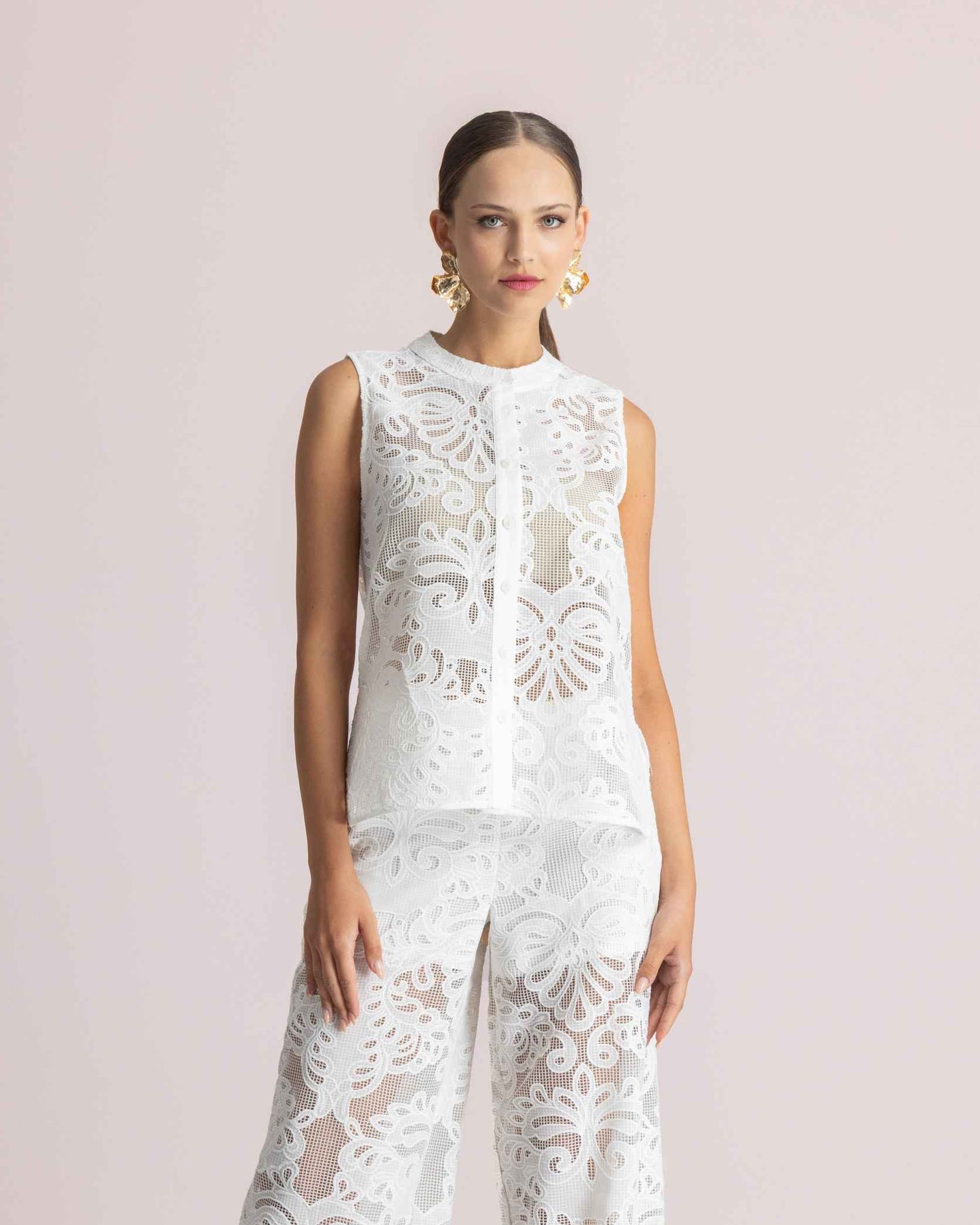  KALLIOPI SLEEVELESS SET WHITE - Vesta Donna 
