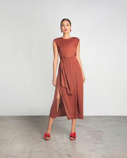 STELLA DRESS BROWN - Vesta Donna