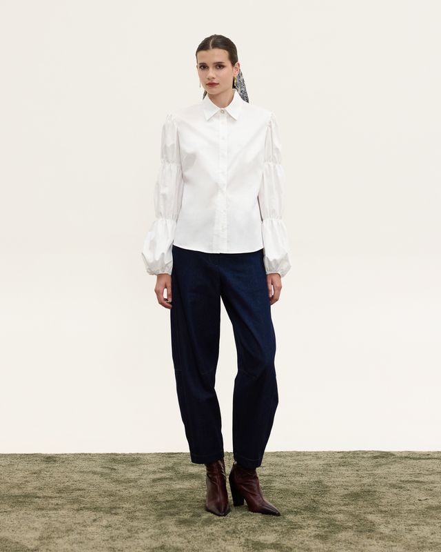 CELESTE BALLOON SLEEVE SHIRT WHITE