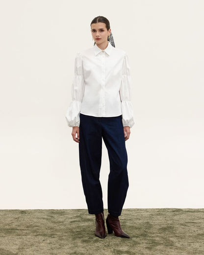 CELESTE BALLOON SLEEVE SHIRT WHITE