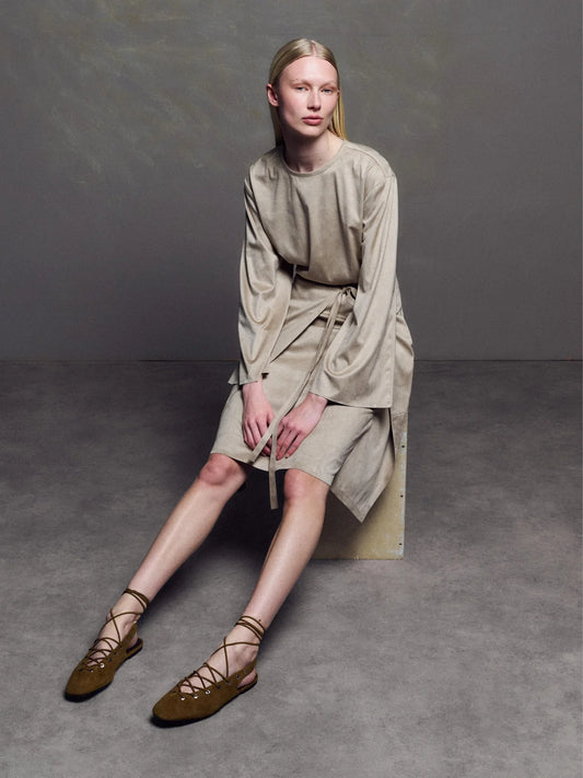  EASE SKIRT BEIGE - Vesta Donna 
