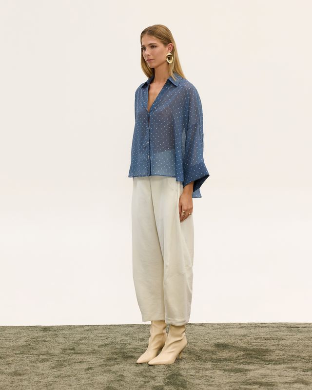 DAPHNE SHEER DOT SHIRT