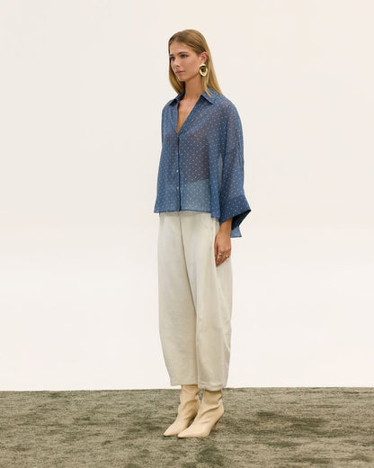 DAPHNE SHEER DOT SHIRT