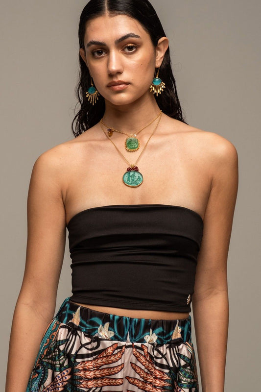 MARE CROP TOP BLACK - Vesta Donna