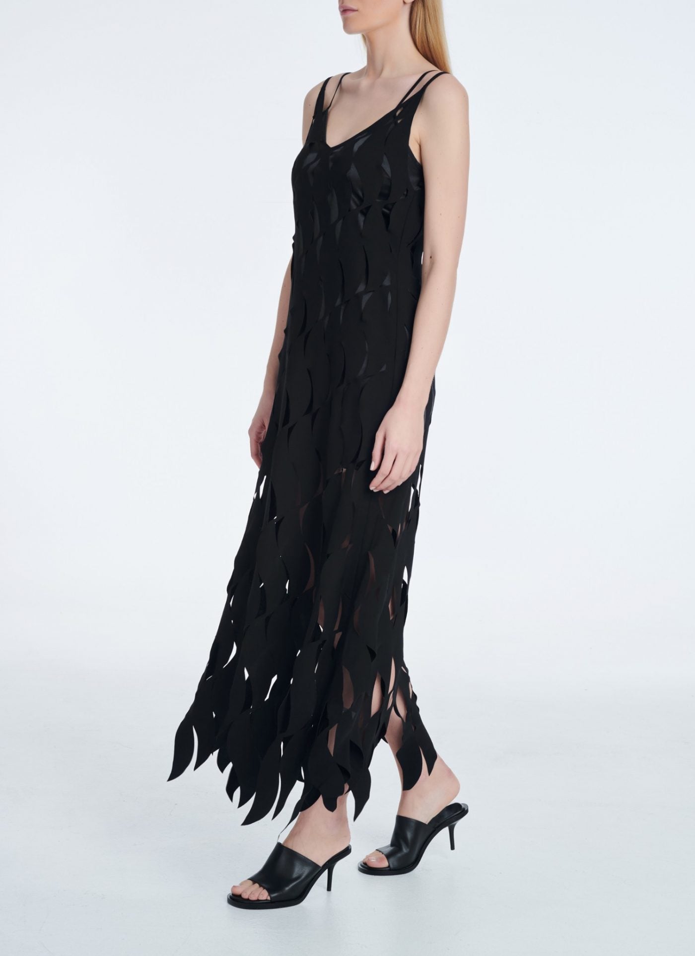 Cutcuutur LEAVES DRESS BLACK - Vesta Donna 
