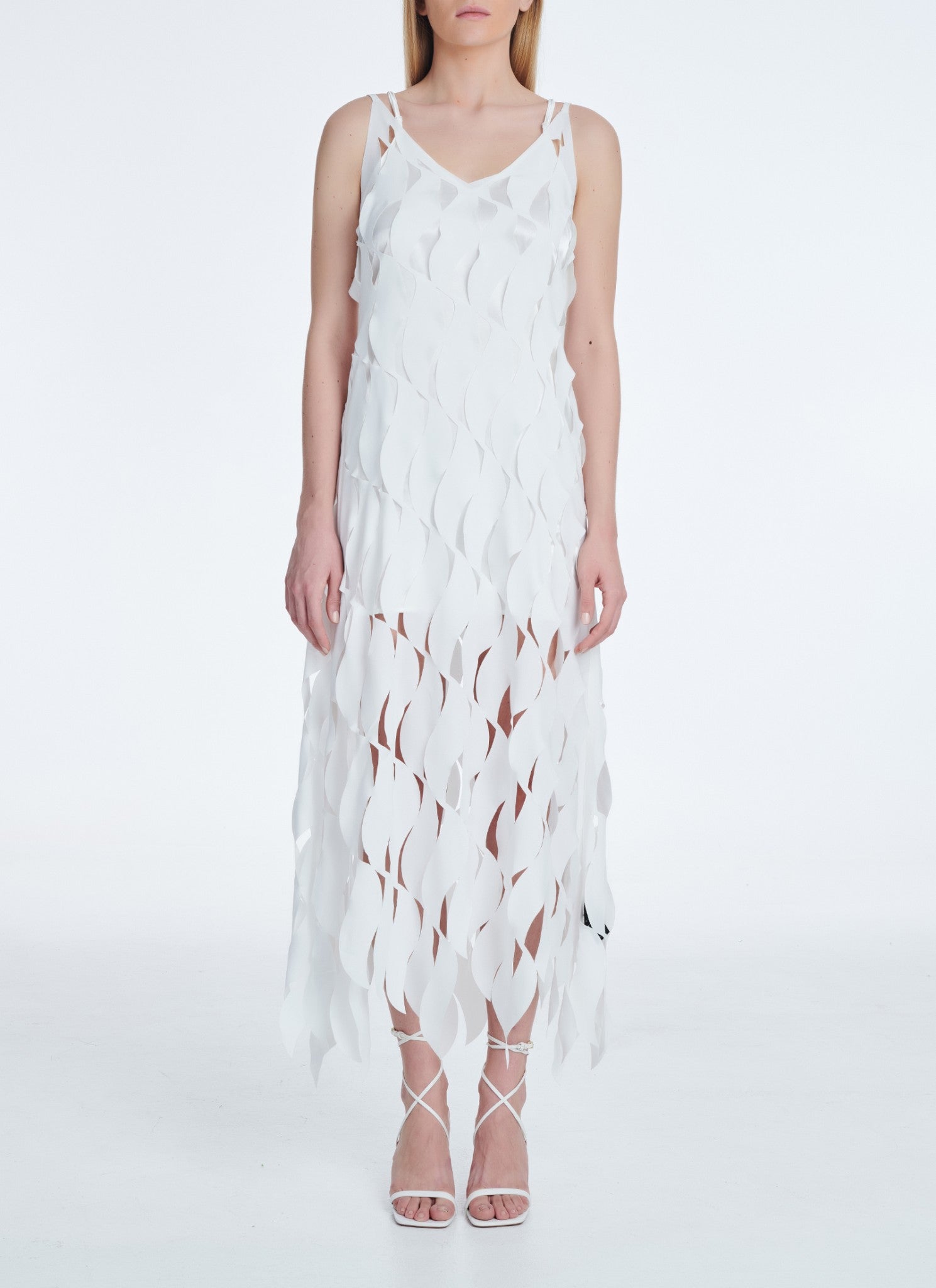 Cutcuutur LEAVES DRESS WHITE - Vesta Donna 