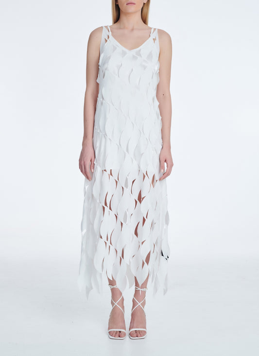 Cutcuutur LEAVES DRESS WHITE - Vesta Donna