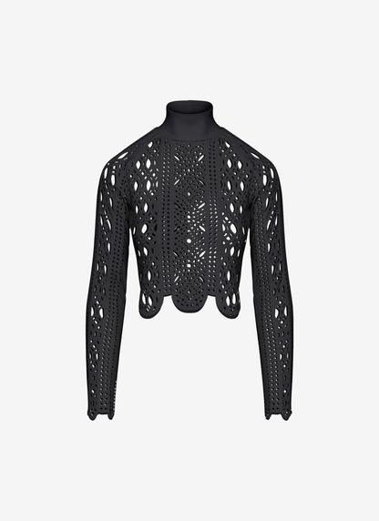 DANNY TURTLENECK CROP TOP BLACK