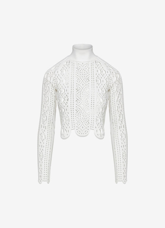 DANNY TURTLENECK CROP TOP WHITE