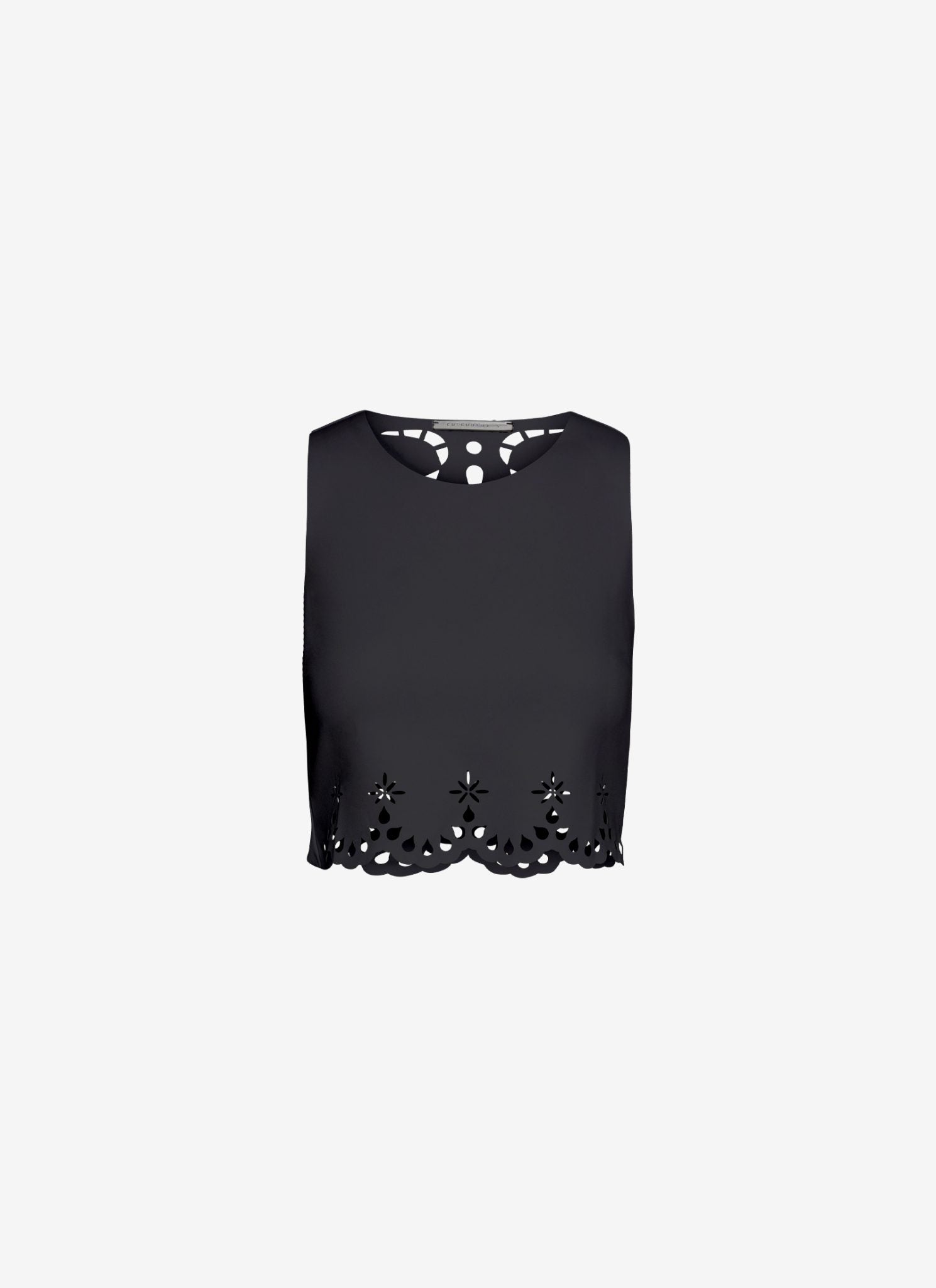  VANESSA CROPPED TANK TOP BLACK - Vesta Donna 