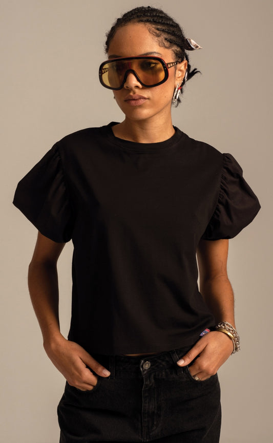  FREESIA TOP BLACK - Vesta Donna 