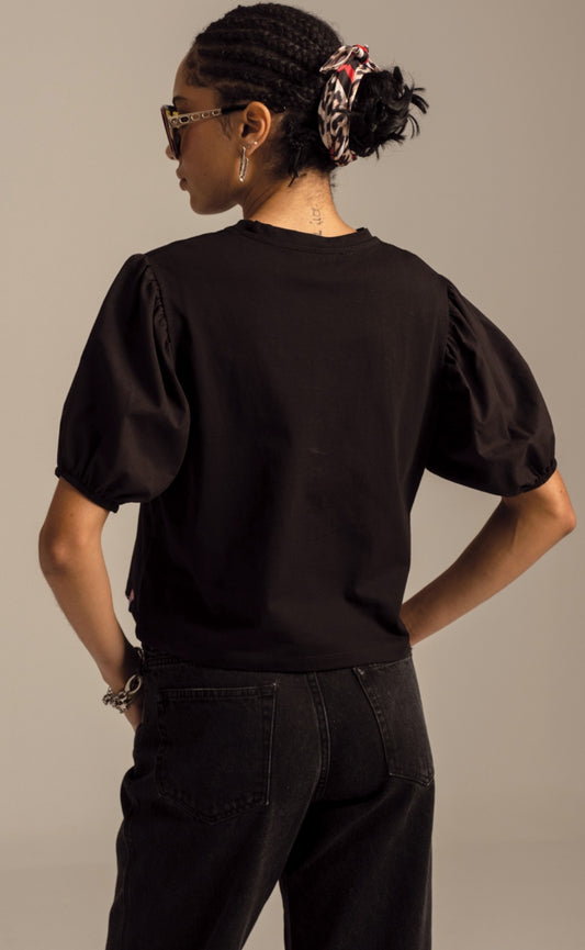 FREESIA TOP BLACK - Vesta Donna