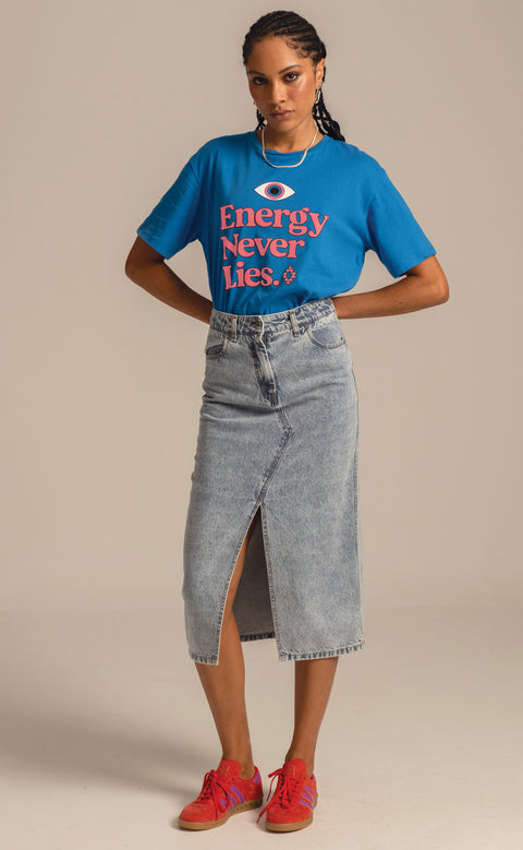  KARMIC DENIM SKIRT BLUE - Vesta Donna 