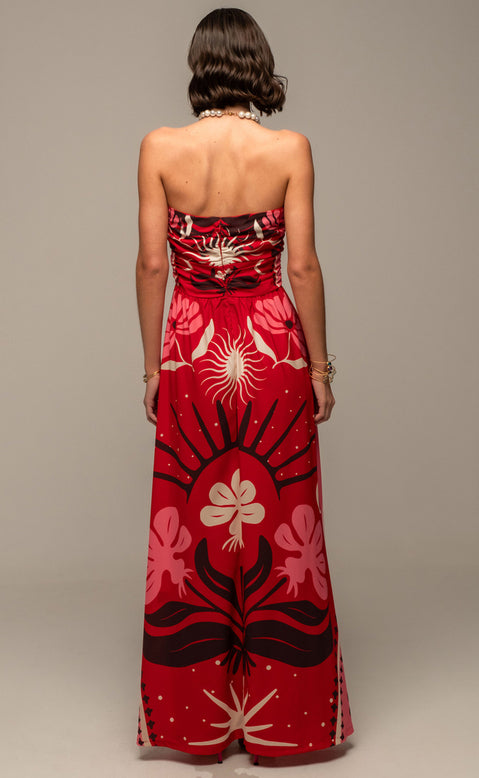 PASSIONFLOWER STRAPLESS DRESS