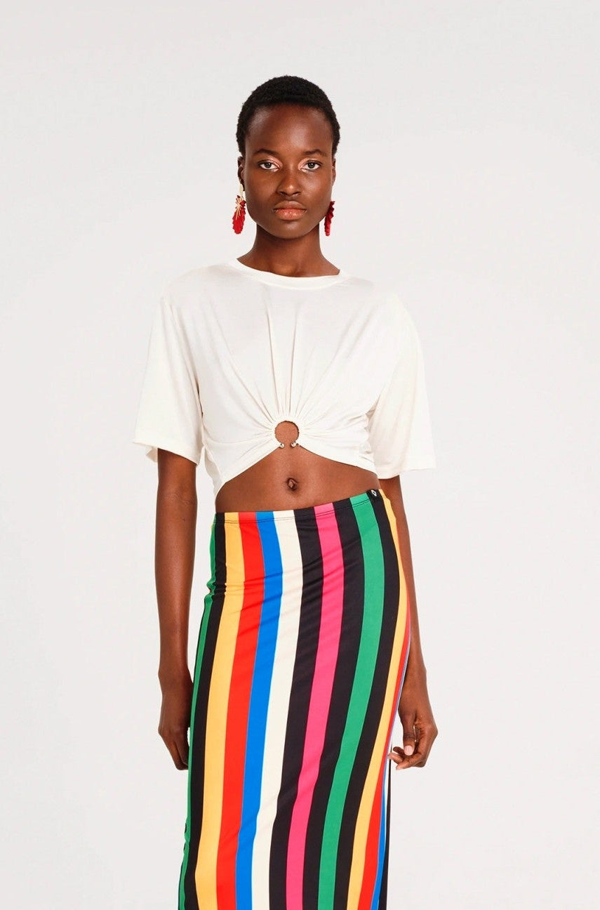  ENIGMA CROP TOP OFF WHITE - Vesta Donna 