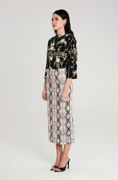 SERPENTINE MIDI SKIRT