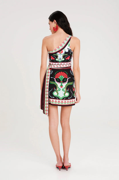  POMEGRANATE WRAP MINI SKIRT - Vesta Donna 