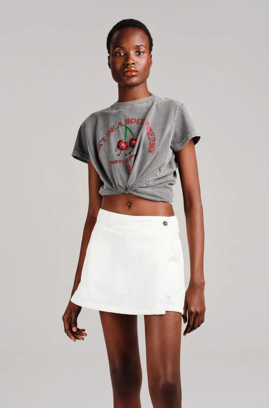 INSTINCT DENIM SHORTS WHITE