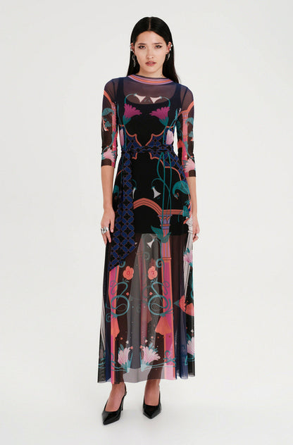 EPOQUE LONG MESH DRESS