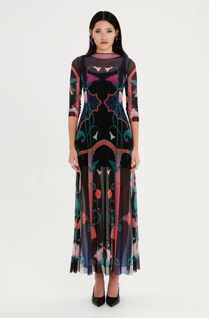 EPOQUE LONG MESH DRESS
