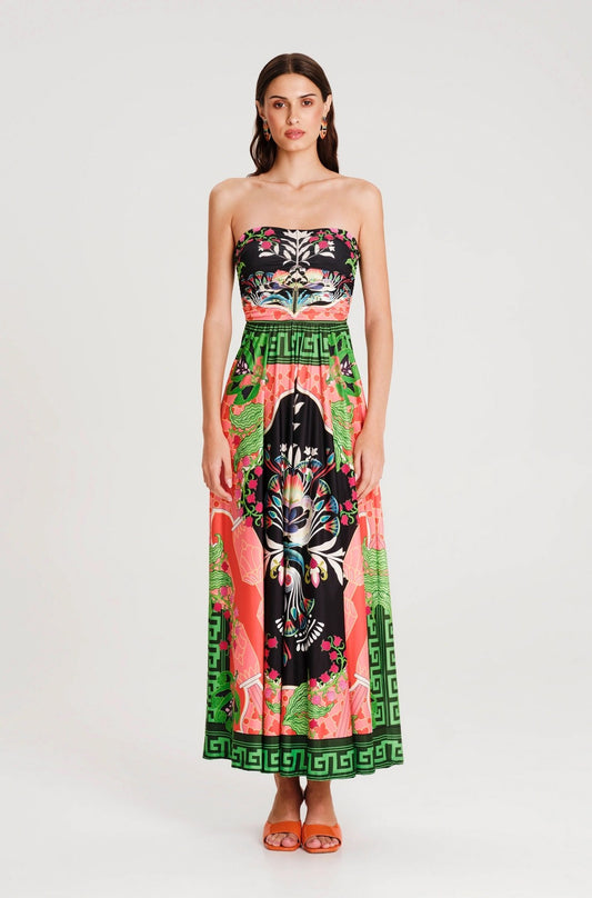 RAINFOREST STRAPLESS LONG DRESS