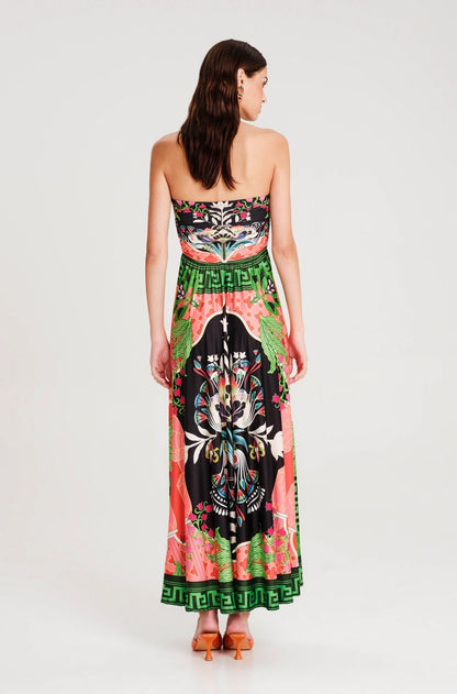 RAINFOREST STRAPLESS LONG DRESS