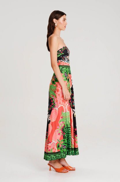 RAINFOREST STRAPLESS LONG DRESS