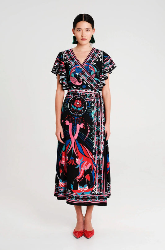 COSMOLOGY WRAP LONG DRESS