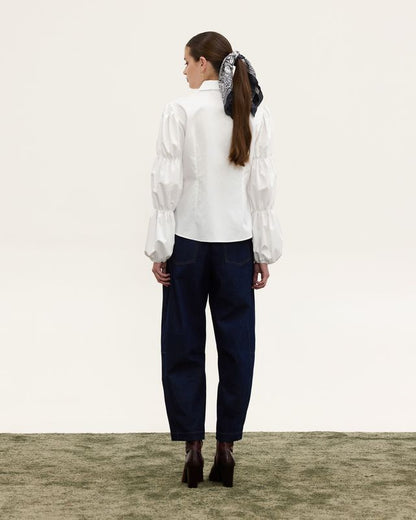 CELESTE BALLOON SLEEVE SHIRT WHITE