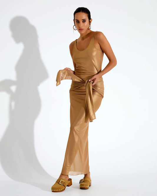 NETA DRESS GOLD - Vesta Donna