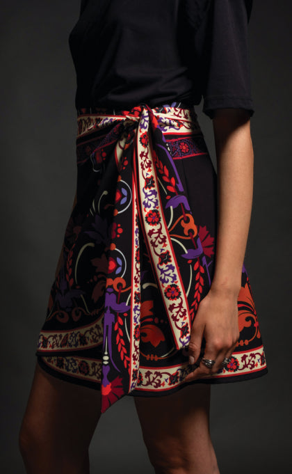 ROMANTICISM MINI WRAP SKIRT