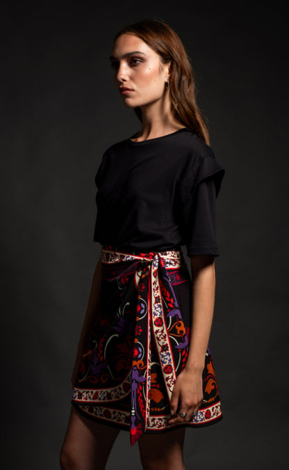 ROMANTICISM MINI WRAP SKIRT