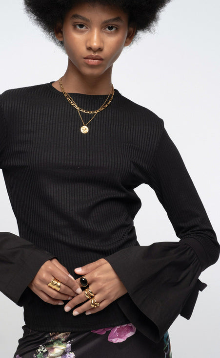 PETUNIA TOP BLACK - Vesta Donna