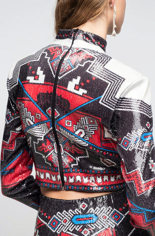 LEGACY TURTLENECK SEQUIN TOP