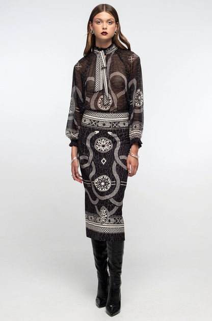 PHILOSOPHY MIDI SKIRT