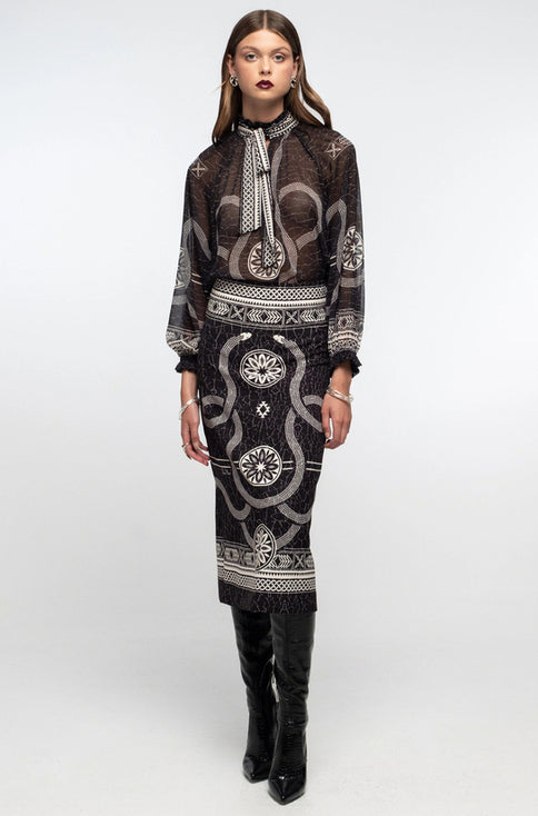 PHILOSOPHY MIDI SKIRT