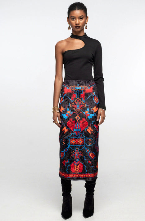CHRONICLE MIDI SKIRT